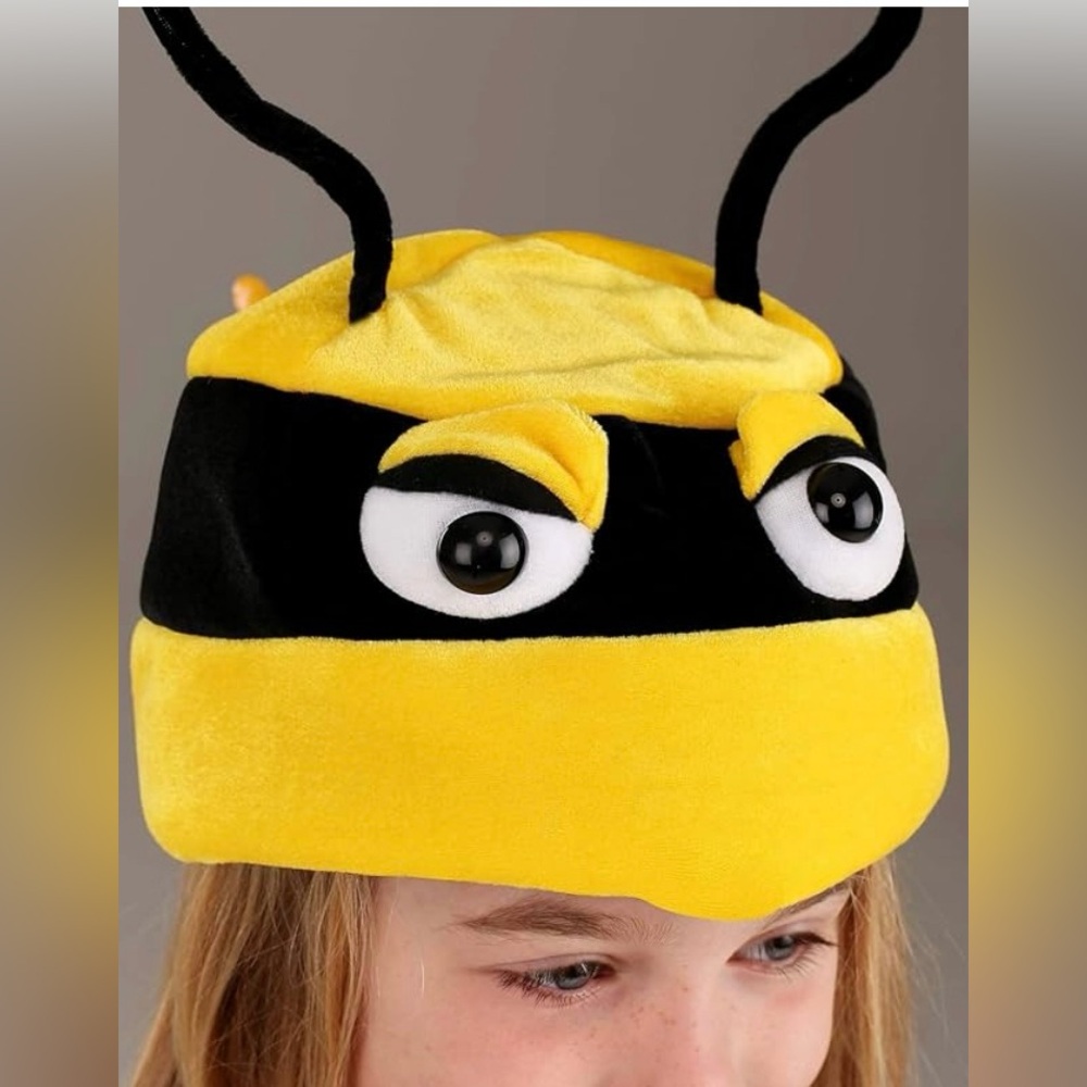 Bumble Bee Soft Costume Hat Stinger Antennae Halloween Buzz